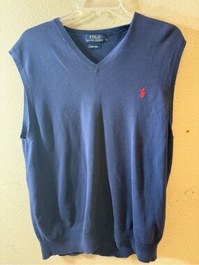 Polo by Ralph Lauren Navy Sweater Vest with Red Pony